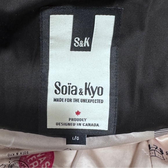 Soia & Kyo Yohann Down Insulated Bomber Black Real Fur Size Large - Picture 16 of 16